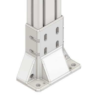 33-45903S-1 MODULAR SOLUTIONS FOOT 45MM X 90MM (3) SIDED FOOT W/11MM FLOOR ANCHOR HOLES